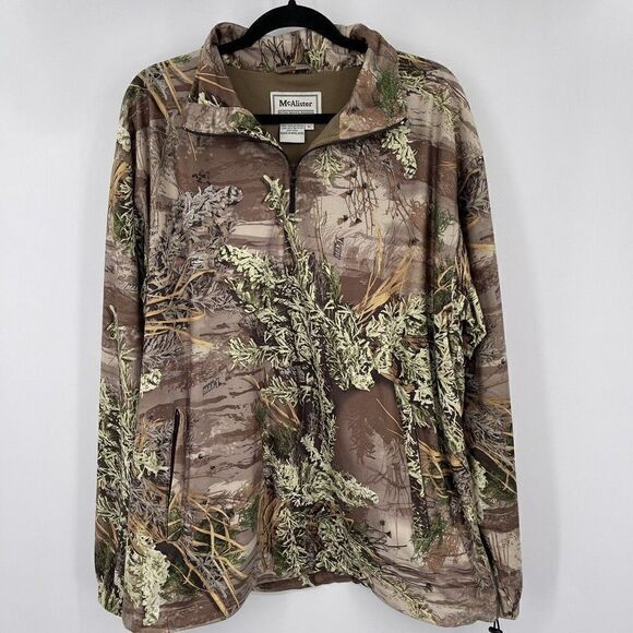 McAlister mens camo shadow grass hunting fishing game sweater XL half zip BoxL - Picture 2 of 2